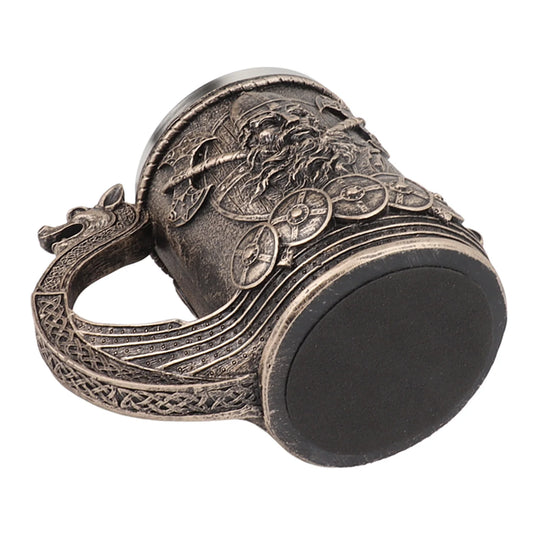 Caneca Viking de Aço Inoxidável – Esculpida em 3D com Guerreiro Nórdico