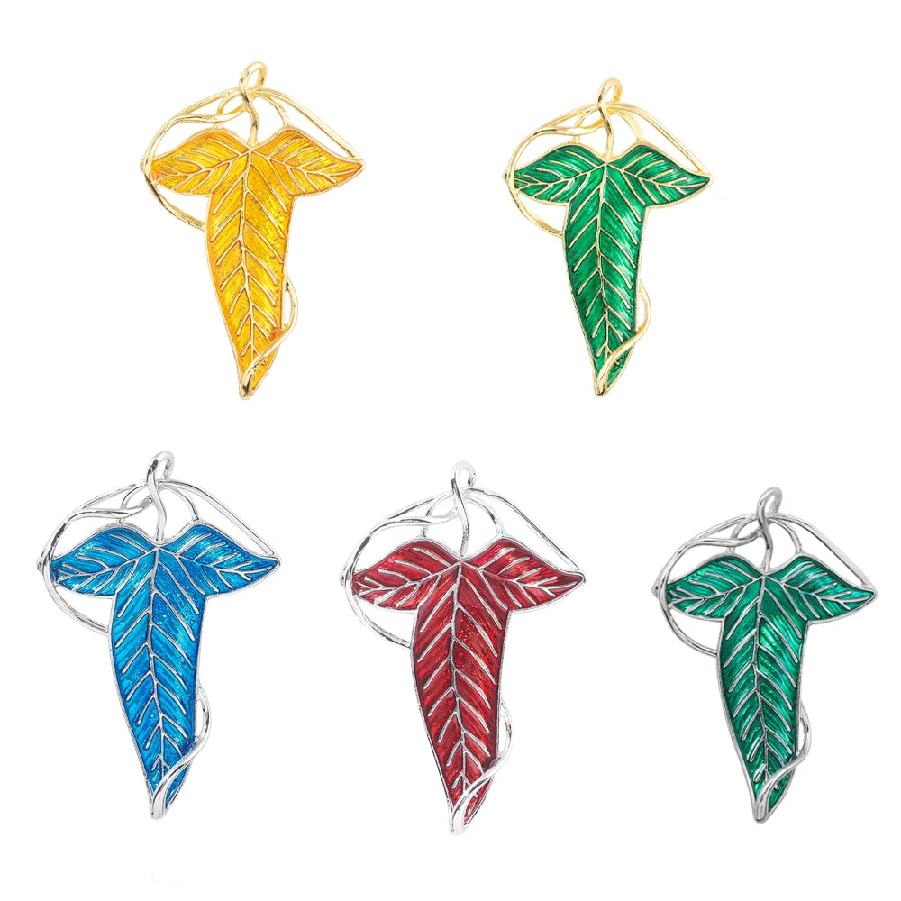 Broche Folhas Verdes de Lórien – O Senhor dos Anéis (Elfico, Colecionável em Metal)