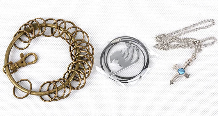 Conjunto 25 Chaves Espirituais Fairy Tail – Lucy & Erza (Colecionável em Metal)