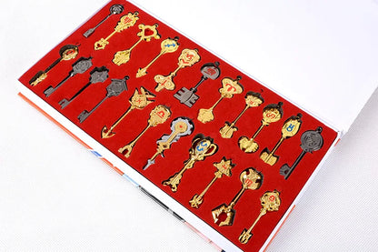 Conjunto 25 Chaves Espirituais Fairy Tail – Lucy & Erza (Colecionável em Metal)