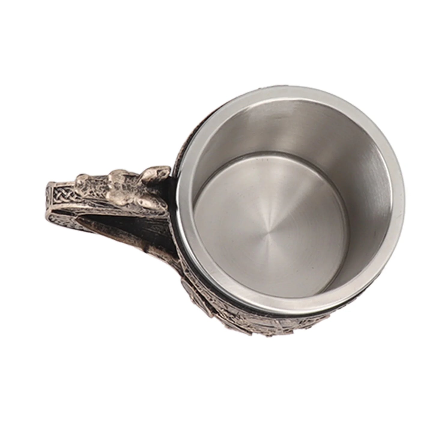 Caneca Viking de Aço Inoxidável – Esculpida em 3D com Guerreiro Nórdico