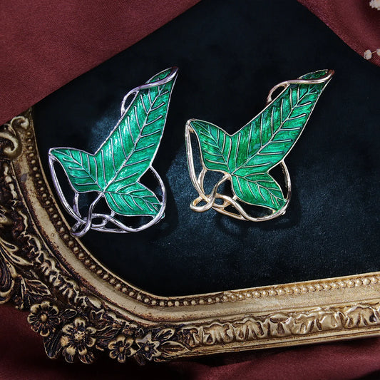 Broche Folhas Verdes de Lórien – O Senhor dos Anéis (Elfico, Colecionável em Metal)