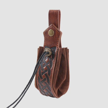 Conjunto Medieval Masculino – 5 Peças de Cinto, Braceletes e Bolsa em Couro Sintético