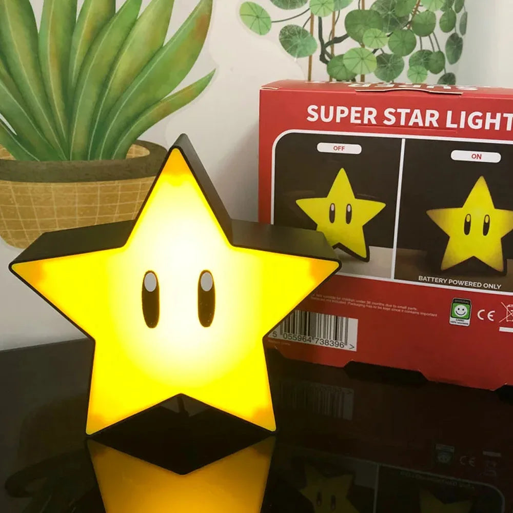 Luminária LED Super Estrela (Carregamento USB com Som e Luz Decorativa)