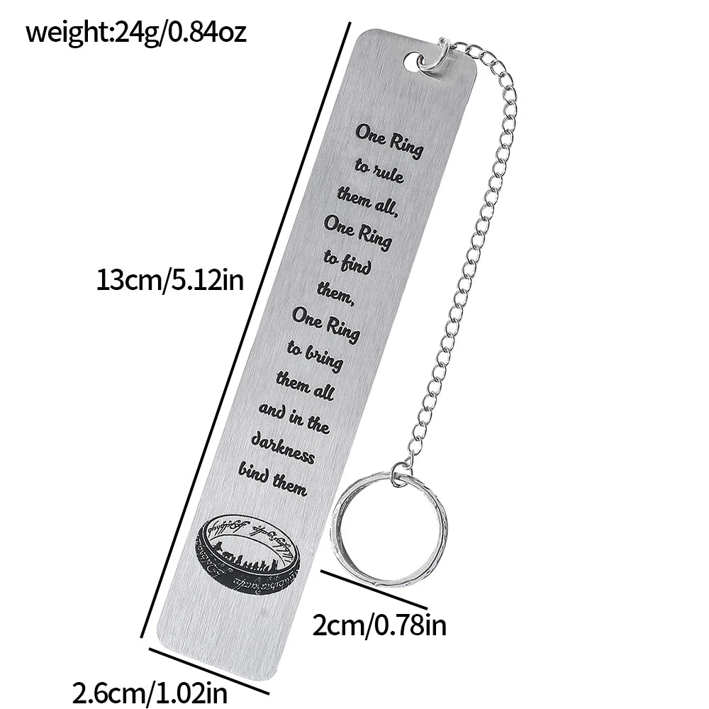 Marcador de Livro Fantasia Épica com Pingente – O Senhor dos Anéis, Um Anel
