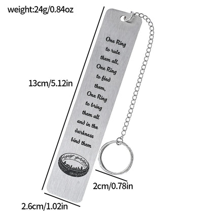 Marcador de Livro Fantasia Épica com Pingente – O Senhor dos Anéis, Um Anel
