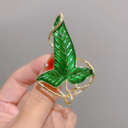 Broche Folhas Verdes de Lórien – O Senhor dos Anéis (Elfico, Colecionável em Metal)